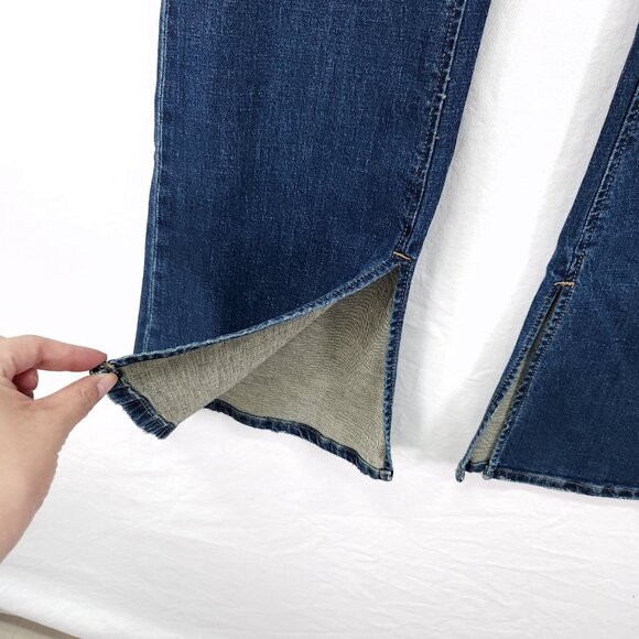 Oliver Logan The Russel Flare Denim Jeans Womens 25 Split Hem Distressed - Picture 10 of 15